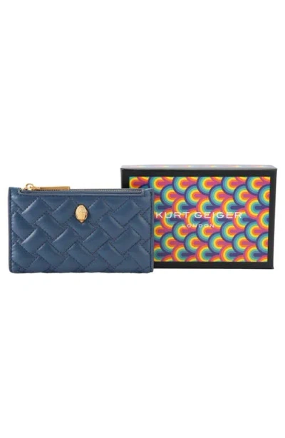 Kurt Geiger London Kensington Quilted Leather Bifold Wallet In Blue