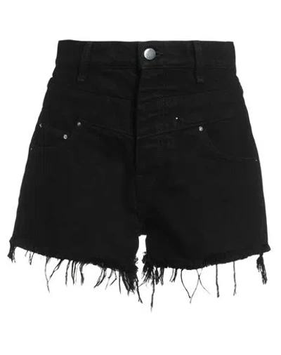 Amiri Woman Denim Shorts Black Size 25 Cotton, Elastomultiester, Elastane In Black