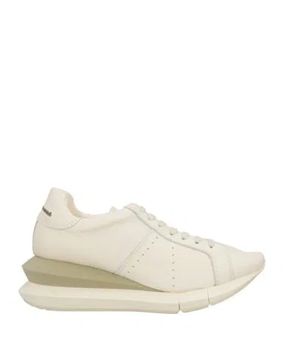 Paloma Barceló Woman Sneakers Ivory Size 10 Leather In White