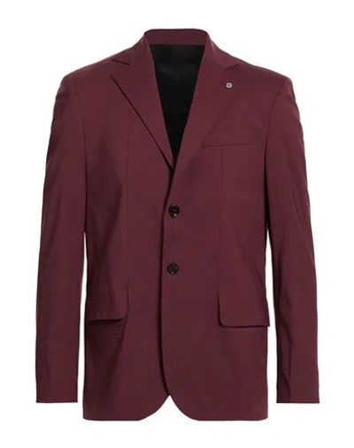 Liu •jo Man Man Blazer Plum Size 40 Polyester, Wool, Elastane In Burgundy