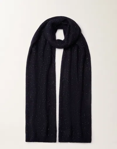 Fabiana Filippi Mohair Scarf With Micro Sequins In Blue