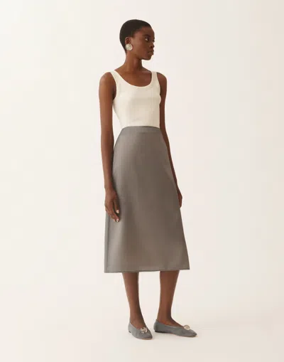 Fabiana Filippi Midi Skirt In Water-reflective Organza In Brown