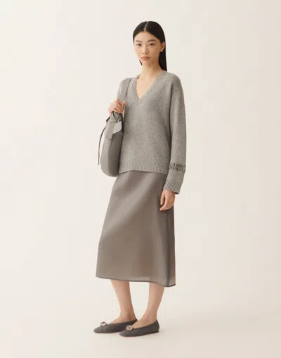 Fabiana Filippi Sweater In Platinum In Gray