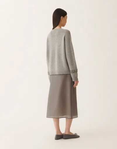Fabiana Filippi Sweater In Platinum In Gray