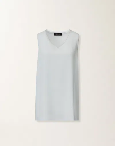 Fabiana Filippi Crepe De Chine Tank Top In Blue