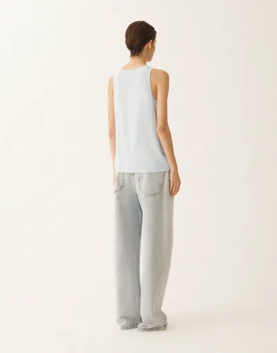 Fabiana Filippi Crepe De Chine Tank Top In Blue