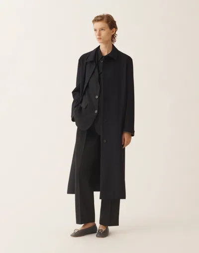 Fabiana Filippi Midnight Blue Techno Tailoring Coat In Blue