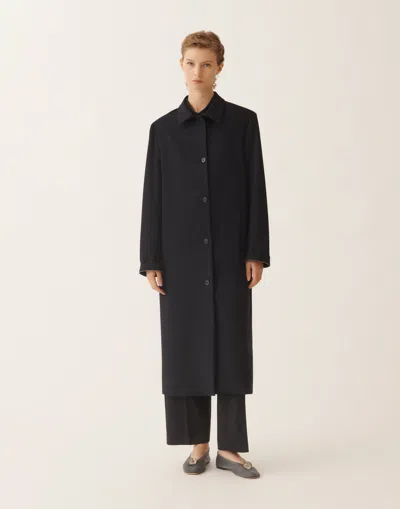 Fabiana Filippi Midnight Blue Techno Tailoring Coat In Blue