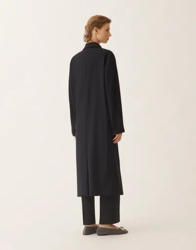 Fabiana Filippi Midnight Blue Techno Tailoring Coat In Blue