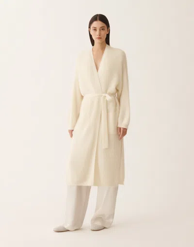 Fabiana Filippi Mohair Maxi Cardigan With Sequins In White