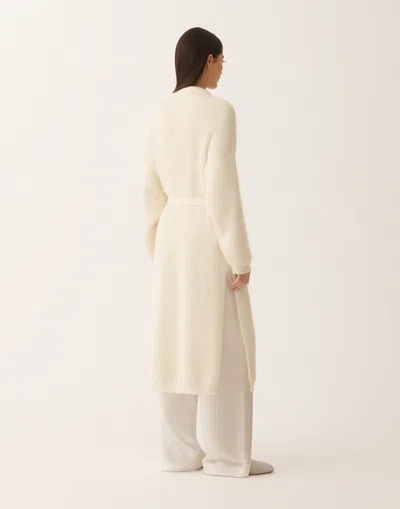 Fabiana Filippi Mohair Maxi Cardigan With Sequins In White