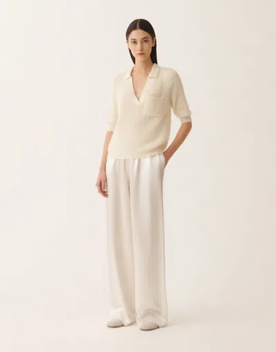 Fabiana Filippi Mohair Polo With Sequins In White