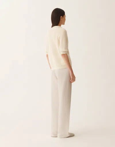 Fabiana Filippi Mohair Polo With Sequins In White