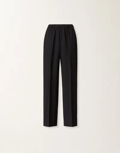 Fabiana Filippi Gubbio Jogging Pants In Night Blue Bistretch Lightweight Wool In Black