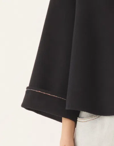 Fabiana Filippi Boxy Wool Double Coat In Black