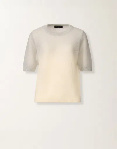 Fabiana Filippi Mohair Sweater With Sequins In Shaded Raffia And Gray In Gray