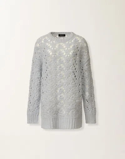Fabiana Filippi Platinum Mohair Sweater In Blue