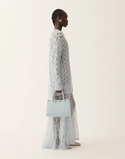 Fabiana Filippi Platinum Mohair Sweater In Blue