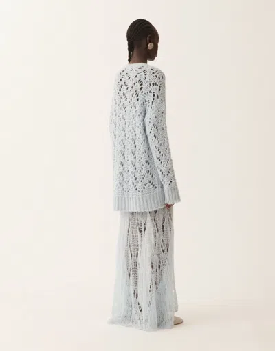 Fabiana Filippi Platinum Mohair Sweater In Blue