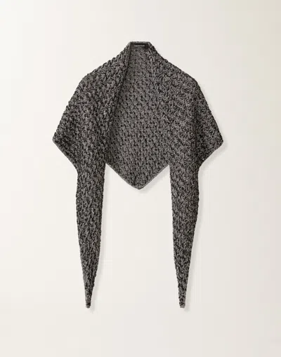 Fabiana Filippi Denim-effect Tweed Scarf In Multi