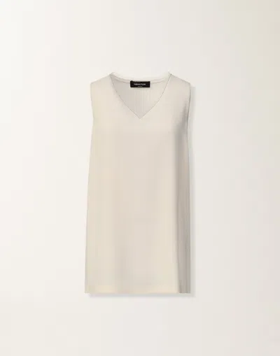 Fabiana Filippi Crepe De Chine Tank Top In Gray