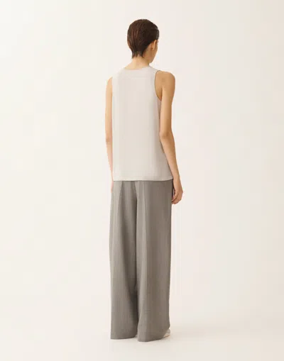 Fabiana Filippi Crepe De Chine Tank Top In Gray