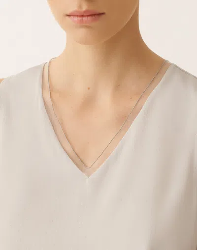 Fabiana Filippi Crepe De Chine Tank Top In Gray