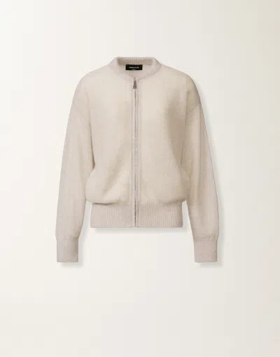Fabiana Filippi Mohair Bomber With Sequins In Neutral