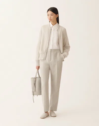 Fabiana Filippi Mohair Bomber With Sequins In Neutral