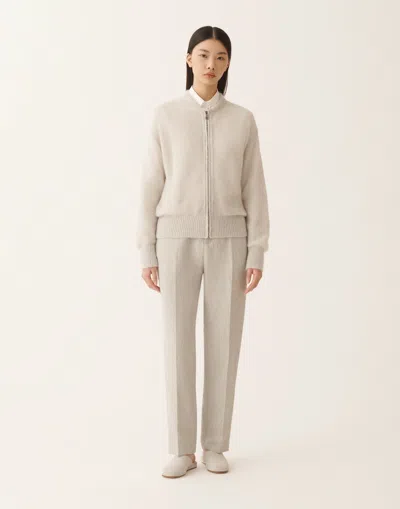 Fabiana Filippi Mohair Bomber With Sequins In Neutral