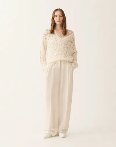 Fabiana Filippi Platinum Mohair Sweater In Neutral