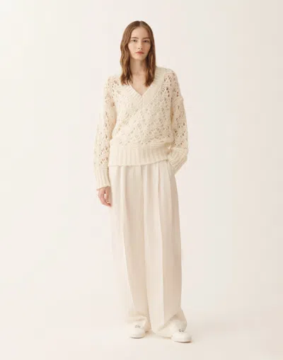 Fabiana Filippi Platinum Mohair Sweater In Neutral