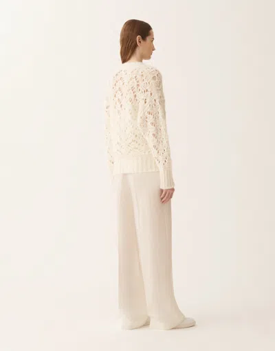 Fabiana Filippi Platinum Mohair Sweater In Neutral