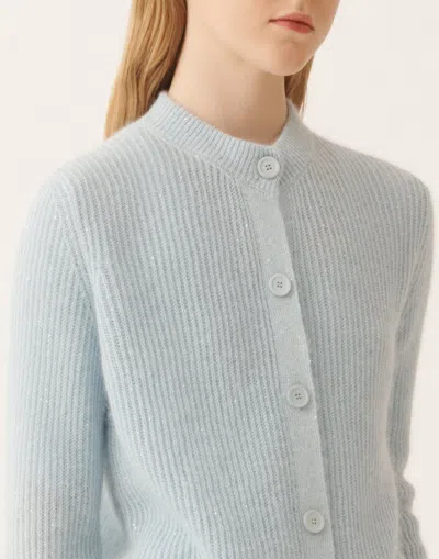 Fabiana Filippi Mohair Cardigan With Sequins In Gray