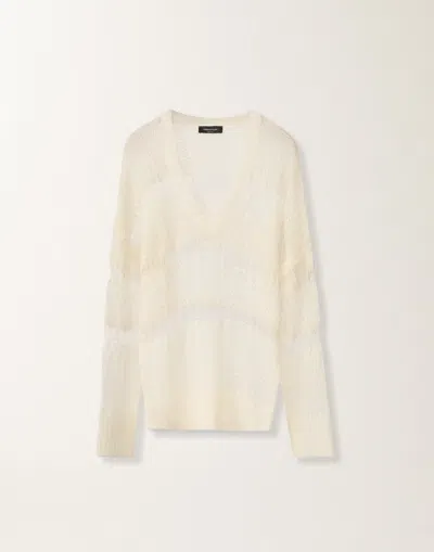 Fabiana Filippi Mohair And Organic Cotton Sweater In Gray