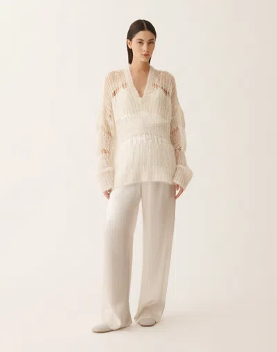 Fabiana Filippi Mohair And Organic Cotton Sweater In Gray