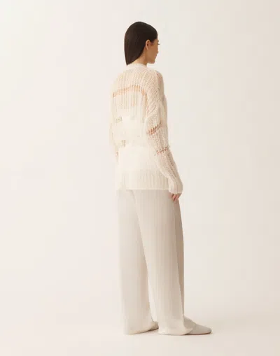 Fabiana Filippi Mohair And Organic Cotton Sweater In Gray