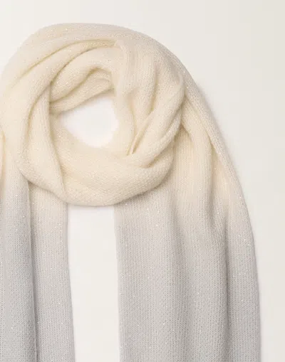 Fabiana Filippi Mohair Scarf With Gradient Micro Sequins In Gray
