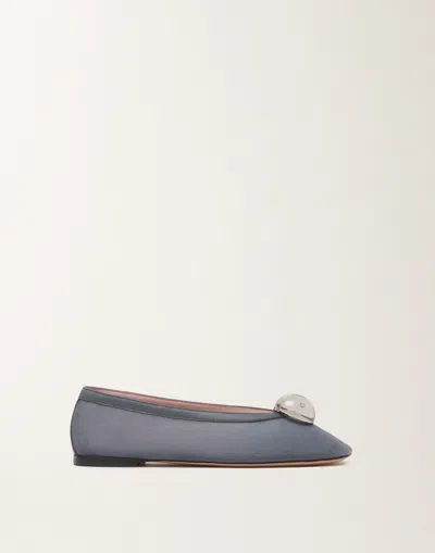 Fabiana Filippi Ballerina Flat In Mesh In Gray