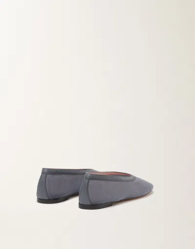 Fabiana Filippi Ballerina Flat In Mesh In Gray