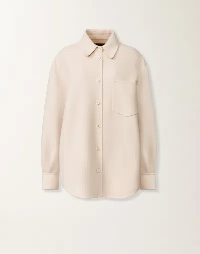 Fabiana Filippi Long Shirt In Double Wool In Neutral