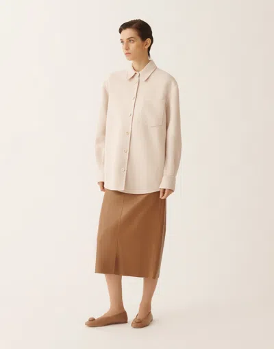 Fabiana Filippi Long Shirt In Double Wool In Neutral