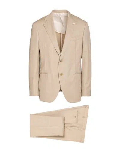 Luigi Bianchi Mantova Man Suit Beige Size 44 Virgin Wool In Neutral