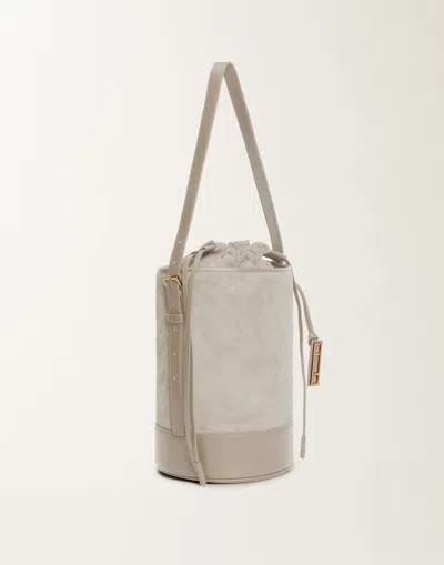 Fabiana Filippi Suede And Leather Bucket Bag In Multi