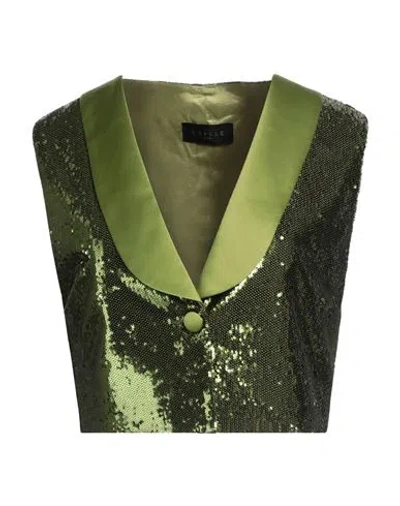Gaelle Paris Gaëlle Paris Woman Tailored Vest Green Size 6 Polyester In Green