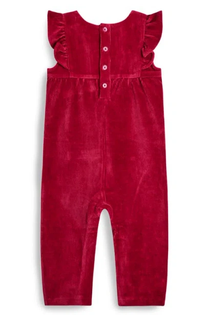Jojo Maman Bébé Jojo Maman Bebe Bunny Cotton Blend T-shirt & Corduroy Overalls Set In Red