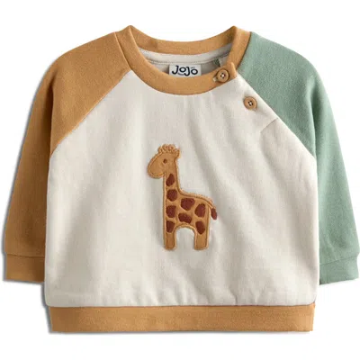 Jojo Maman Bébé Jojo Maman Bebe Giraffe Appliqué Sweatshirt & Corduroy Joggers Set In White