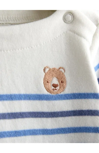 Jojo Maman Bébé Jojo Maman Bebe Bear Stripe Top & Leggings Set In White