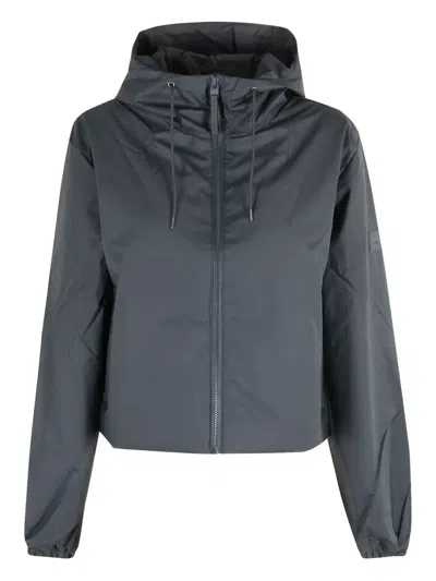 Rains Lohja Short Insulated Hooded Jacket In Gray