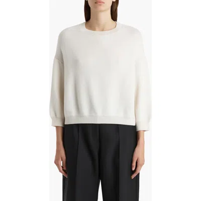 Khaite Margaux Cashmere Crewneck Sweater In White